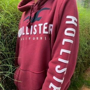 Hollister Maroon Logo Hoodie
